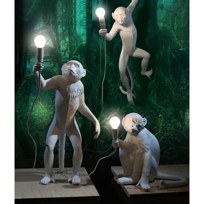Nordic resin wiring-free monkey hemp rope chandelier storefront monkey lamp decorative desk lamp
Nordic resin wiring-free monkey hemp rope chandelier storefront monkey lamp decorative desk lamp