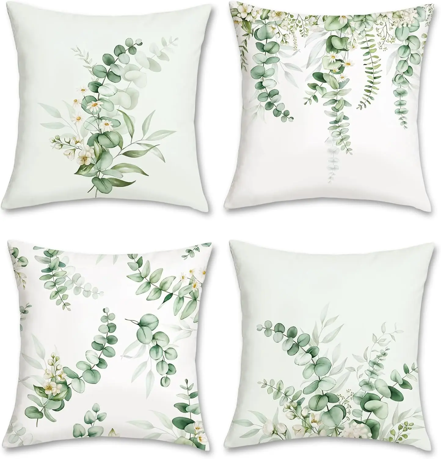 4Pcs Green Botanical Throw Pillow Covers with Hanging Eucalyptus Leaf Art Cushion Cases for Balcony Patio Garden Home Decor
4Pcs Green Botanical Throw Pillow Covers with Hanging Eucalyptus Leaf Art Cushion Cases for Balcony Patio Garden Home Decor