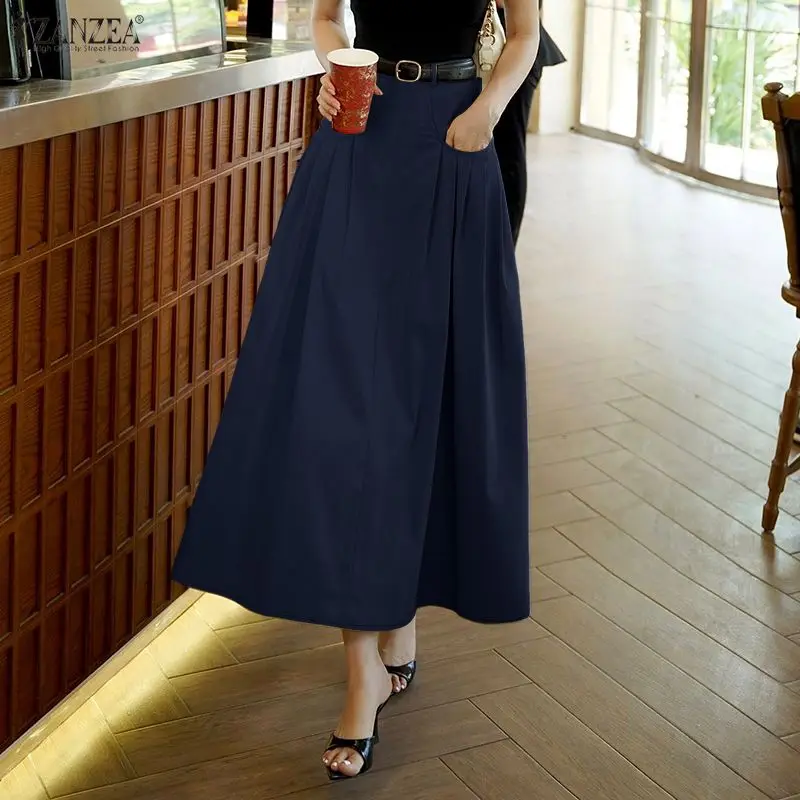 Женские повседневные юбки-миди А-силуэта с эластичной талией, однотонные, ZANZEA, для офиса и повседневной носки, Jupes Femme
Женские повседневные юбки-миди А-силуэта с эластичной талией, однотонные, ZANZEA, для офиса и повседневной носки, Jupes Femme