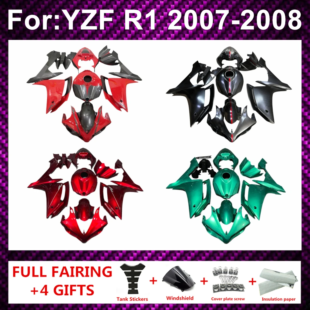Motorcycle full fairing kit fit for YZF YZFR1 07 08 R1 2007 2008 Body Shell Kit ABS Plastic fairings bodywork kits zxmt
Motorcycle full fairing kit fit for YZF YZFR1 07 08 R1 2007 2008 Body Shell Kit ABS Plastic fairings bodywork kits zxmt