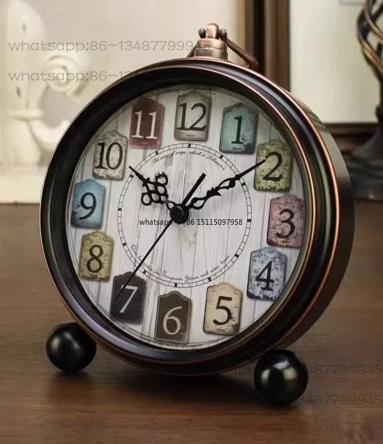 Home clock ornament desktop living room retro creative alarm clock bedroom bedside silent clock personality
Home clock ornament desktop living room retro creative alarm clock bedroom bedside silent clock personality