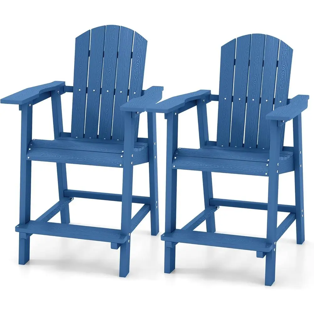 Poly Bar Height Outdoor Chairs Set of 2, High Back Patio Seating, Navy Blue
Poly Bar Height Outdoor Chairs Set of 2, High Back Patio Seating, Navy Blue