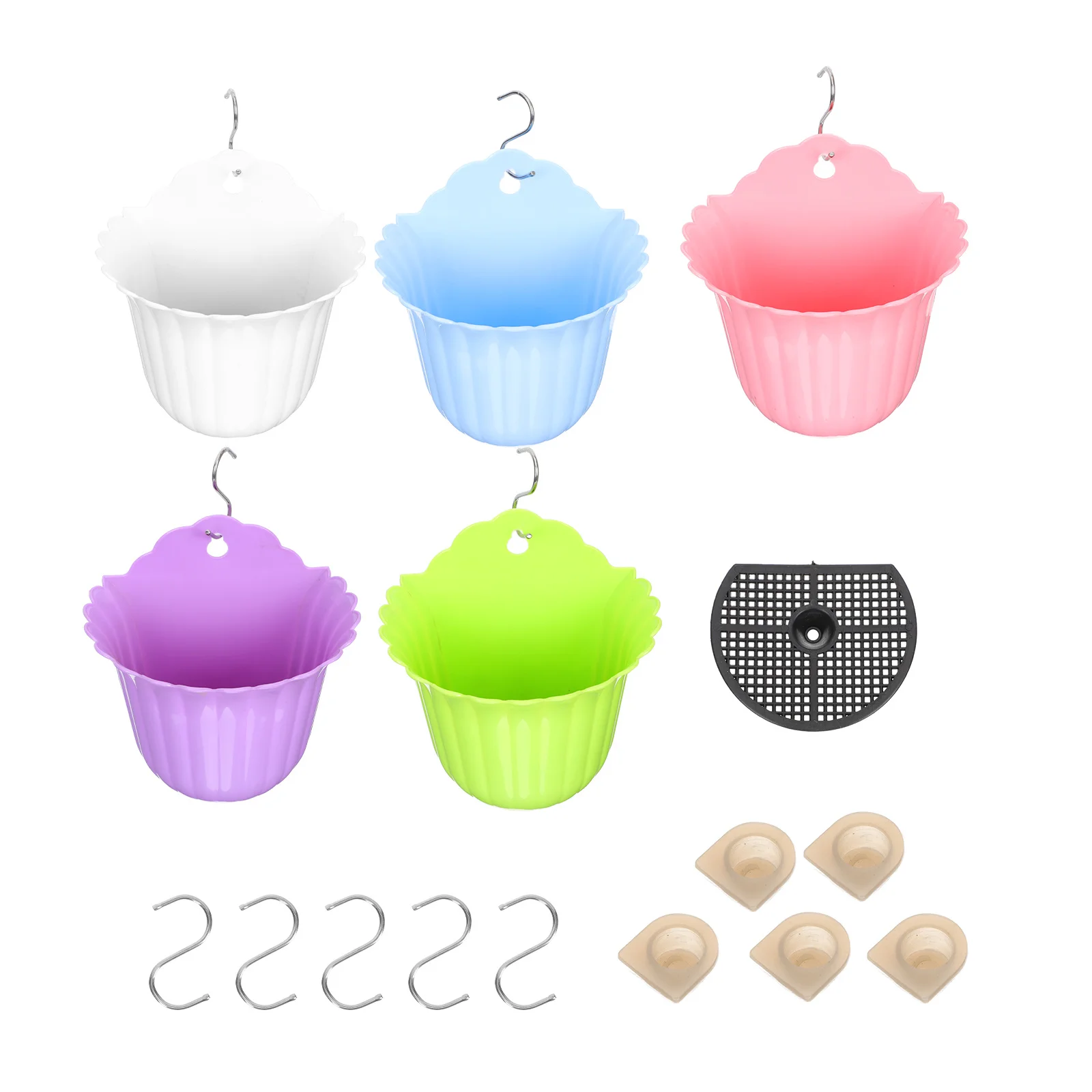 5Pcs Wall-Mounted Hanging Flower Pot Balcony Planter Durable Plastic Indoor Outdoor Decorative Plant Holder Home Decor
5Pcs Wall-Mounted Hanging Flower Pot Balcony Planter Durable Plastic Indoor Outdoor Decorative Plant Holder Home Decor
