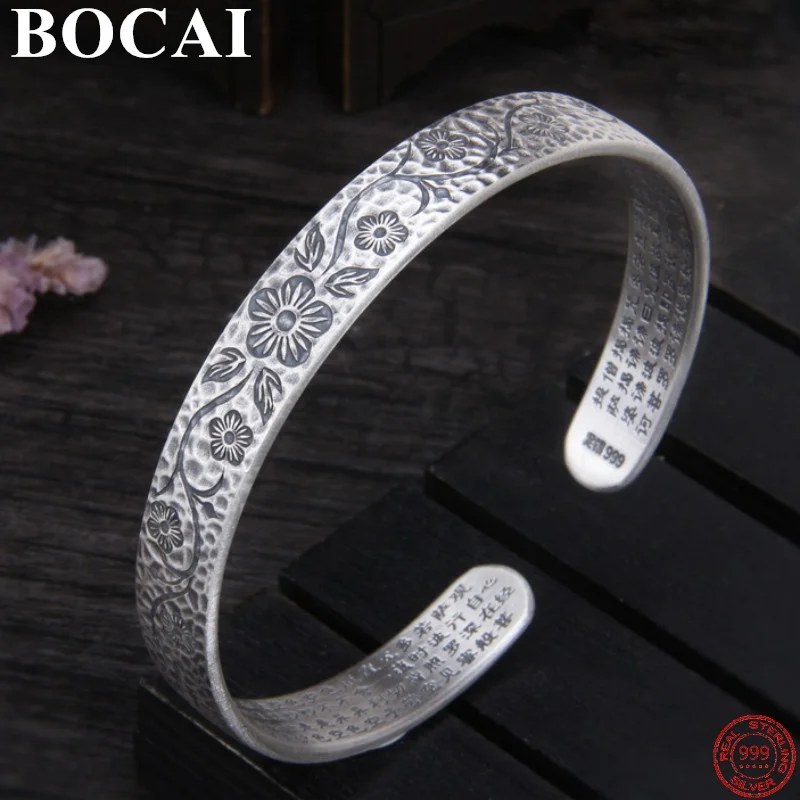 Женский браслет с сутрой BOCAI s999 из чистого серебра, модный ретро браслет в этническом стиле серебристого цвета, подарок для матери
Женский браслет с сутрой BOCAI s999 из чистого серебра, модный ретро браслет в этническом стиле серебристого цвета, подарок для матери