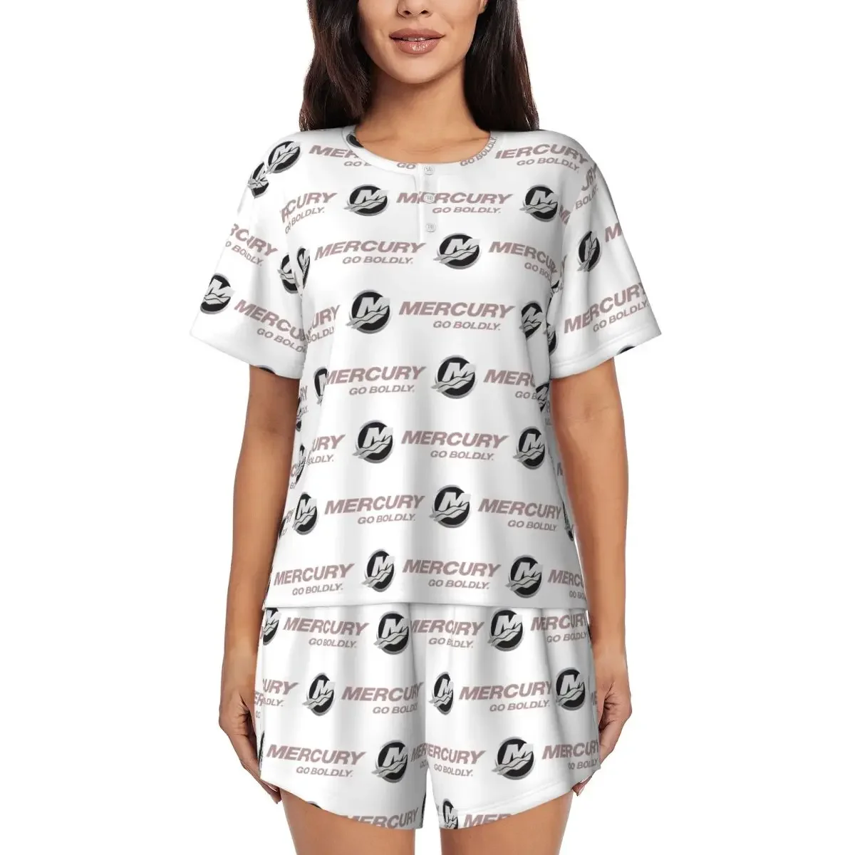 Mercury Go Boldly Boat Round Neck Short Sleeve Nightgowns for Sleeping Sleepshirts Women Soft Pajama Set Short Pants
Mercury Go Boldly Boat Round Neck Short Sleeve Nightgowns for Sleeping Sleepshirts Women Soft Pajama Set Short Pants