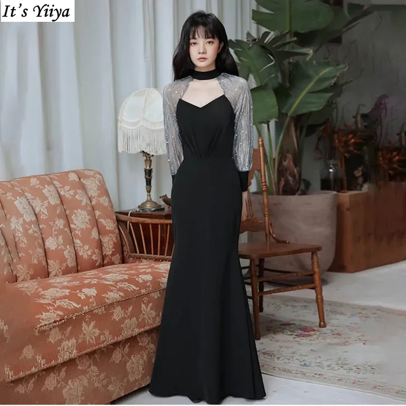 It's Yiiya Customized Evening Dress Black Full Sleeves Zipper Back Mermaid Floor-Length Plus size Woman Formal Party Gowns A1861
It's Yiiya Customized Evening Dress Black Full Sleeves Zipper Back Mermaid Floor-Length Plus size Woman Formal Party Gowns A1861