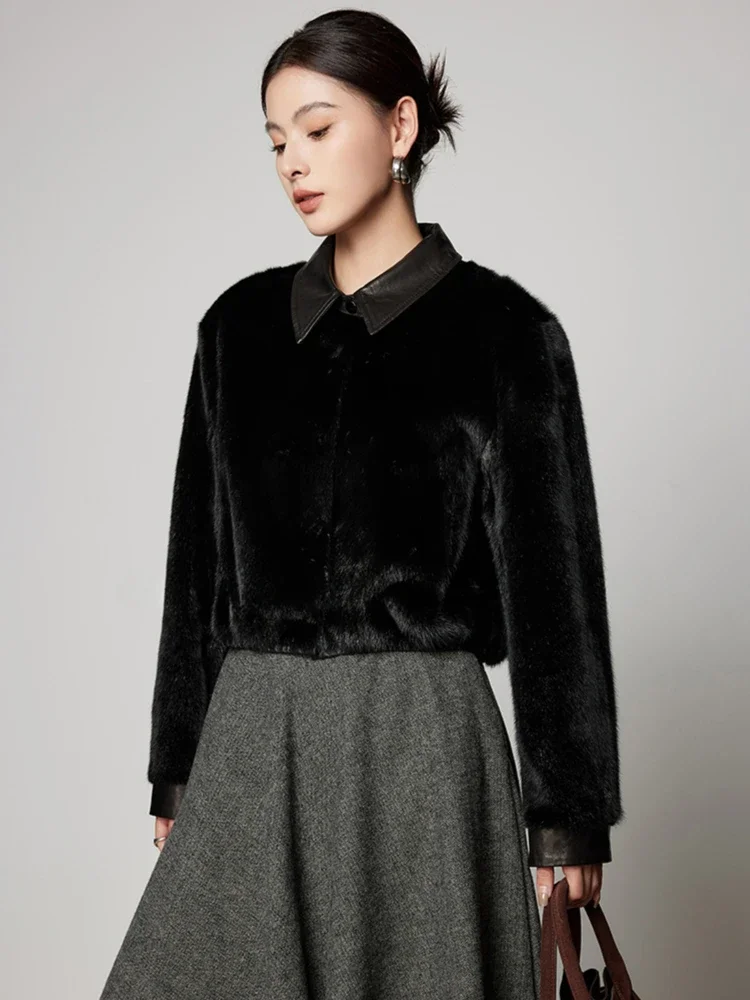 High-end Luxury Natural Mink Fur Plush Jackets for Women 2026 New Simple Black Slim Short Winter Genuine Leather Real Fur Coat
High-end Luxury Natural Mink Fur Plush Jackets for Women 2026 New Simple Black Slim Short Winter Genuine Leather Real Fur Coat