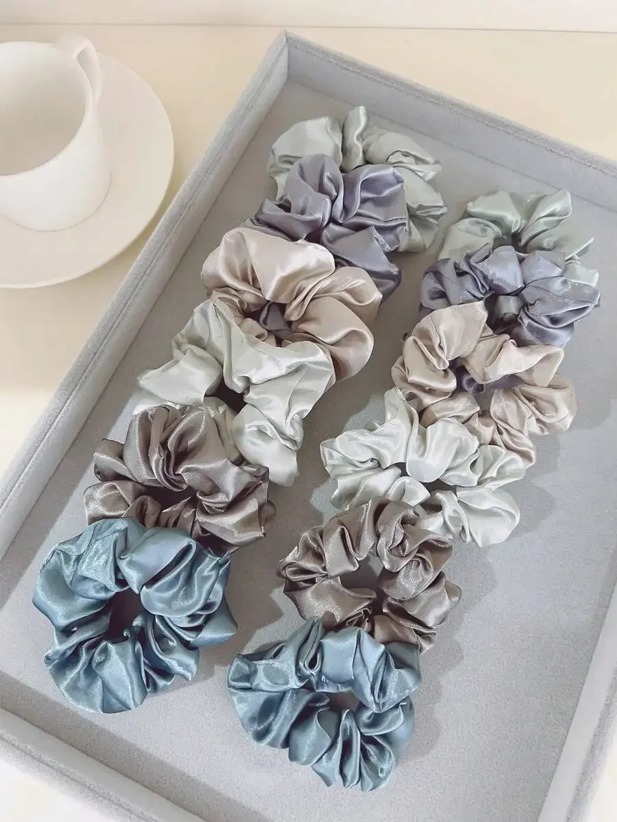 12pcs Women Solid Satin Scrunchies Hair Ties Elastic Hair Bands For Daily Use
12pcs Women Solid Satin Scrunchies Hair Ties Elastic Hair Bands For Daily Use
