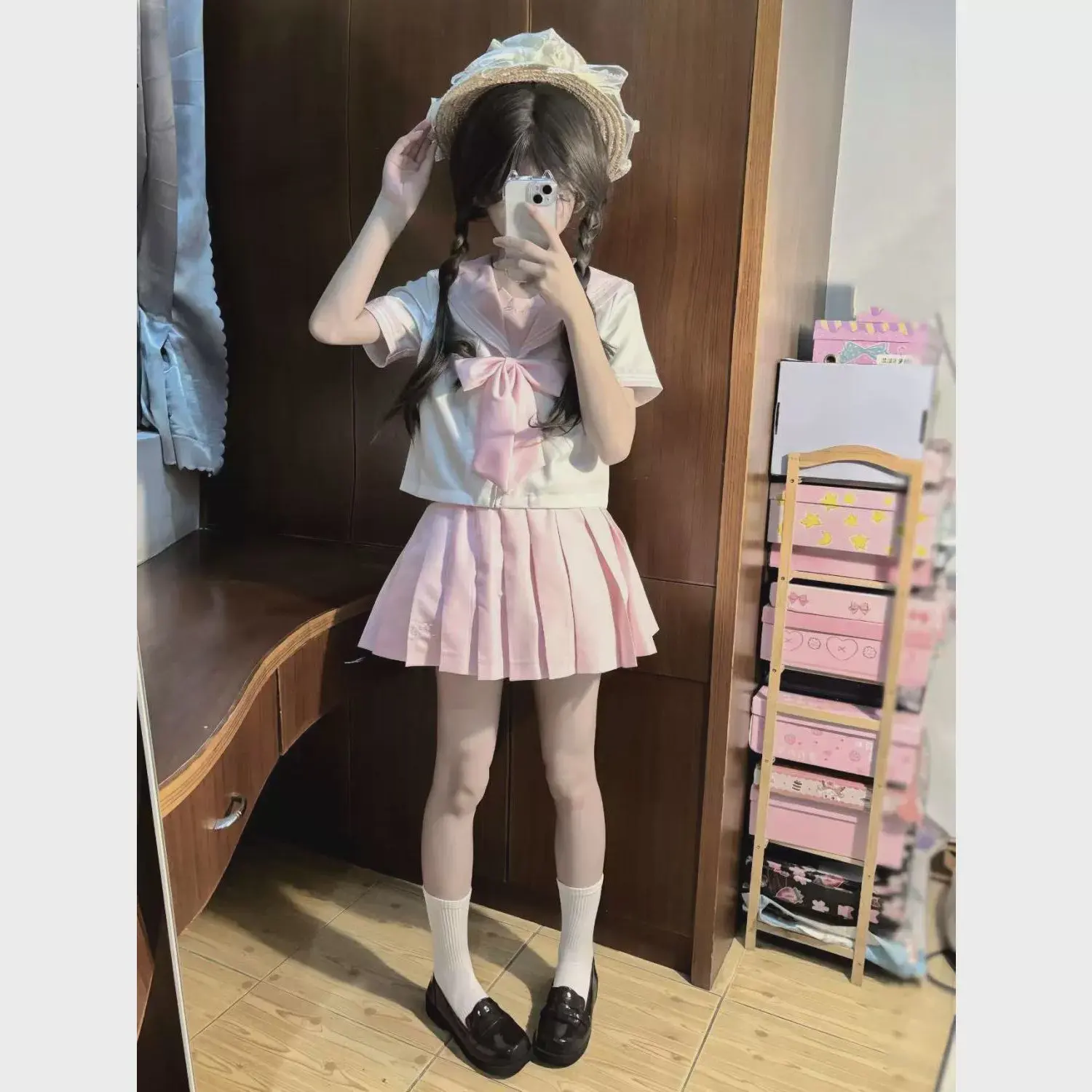 plus Size Rainbow Team JK Uniform Short Skirt Sailor Suit Set Light Blue Light Pink Casual Style Four Seasons Adult Women
plus Size Rainbow Team JK Uniform Short Skirt Sailor Suit Set Light Blue Light Pink Casual Style Four Seasons Adult Women