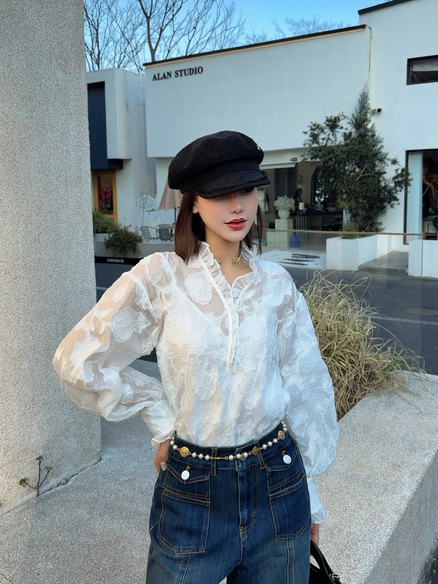 ASBR White Moon Godd irt Top Floral Cut-Out Transparent Luxury High-End Cotton Nylon Polyester Spring New Arrival
ASBR White Moon Godd irt Top Floral Cut-Out Transparent Luxury High-End Cotton Nylon Polyester Spring New Arrival