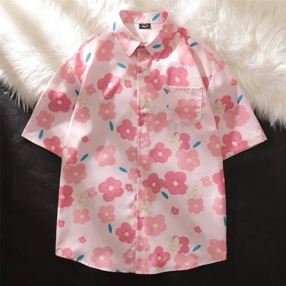 Cute Flower Printed Hawaiian Shirt Single-breasted Short-sleeved Cartoon Shirt Summer Holiday Animal Plus Size Shirts Masquerade
Cute Flower Printed Hawaiian Shirt Single-breasted Short-sleeved Cartoon Shirt Summer Holiday Animal Plus Size Shirts Masquerade