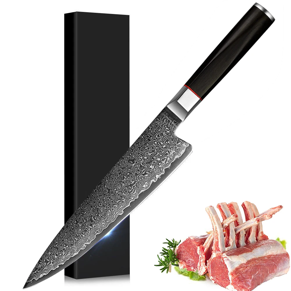 Damascus steel knife, 8 inches, professional kitchen knife, sharp for meat cutting, chef's knife, with high-end gift knife box
Damascus steel knife, 8 inches, professional kitchen knife, sharp for meat cutting, chef's knife, with high-end gift knife box