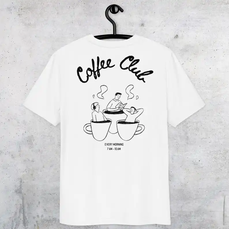 Coffee Club -- Statement piece -- High-quality T-shirt made of organic cotton -- Unisex
Coffee Club -- Statement piece -- High-quality T-shirt made of organic cotton -- Unisex