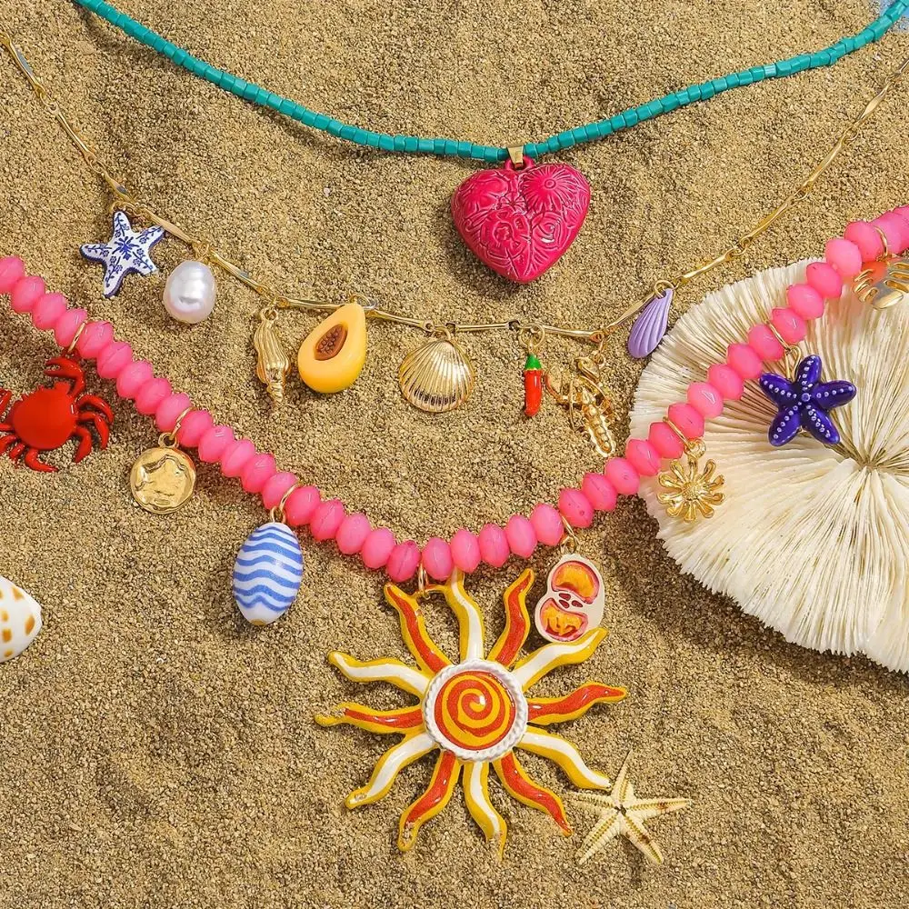 Retro Love Sun Pendant Necklace Avocado Fruit Rice Bead Necklace Jewelry Accessories Ethnic Style Dopamine Necklace Gift
Retro Love Sun Pendant Necklace Avocado Fruit Rice Bead Necklace Jewelry Accessories Ethnic Style Dopamine Necklace Gift