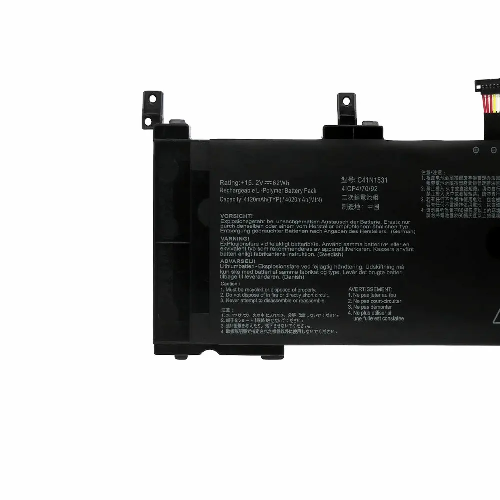 Высокое качество C41N1531 аккумулятор для ноутбука Asus ROG Strix GL502VSK GL502VS GL502VY GL502VY-DS71 GL502VY-DS74 GL502VS-1A RDG 15,2 В
Высокое качество C41N1531 аккумулятор для ноутбука Asus ROG Strix GL502VSK GL502VS GL502VY GL502VY-DS71 GL502VY-DS74 GL502VS-1A RDG 15,2 В