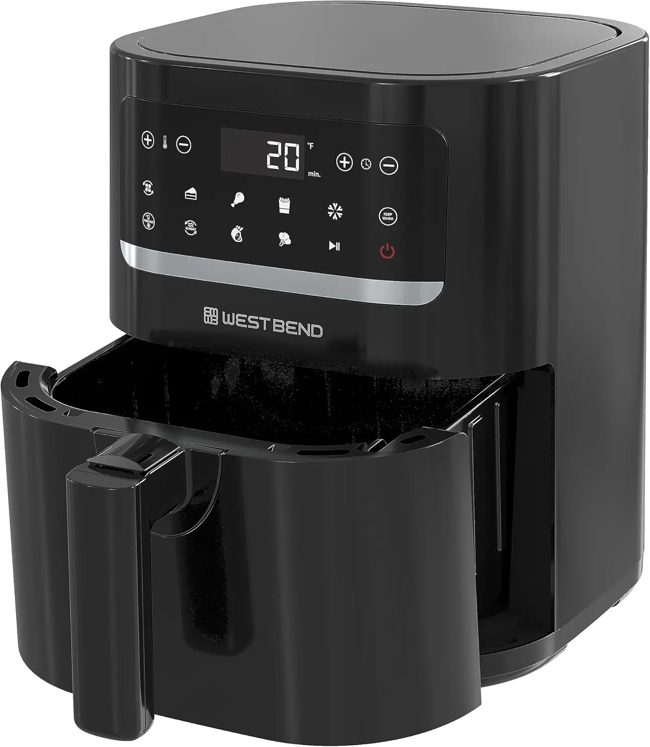 5-Quart Air Fryer with Digital Controls, LCD Display, 10 Presets, Shake Reminder, Nonstick Basket, 1500-Watts, Black
5-Quart Air Fryer with Digital Controls, LCD Display, 10 Presets, Shake Reminder, Nonstick Basket, 1500-Watts, Black