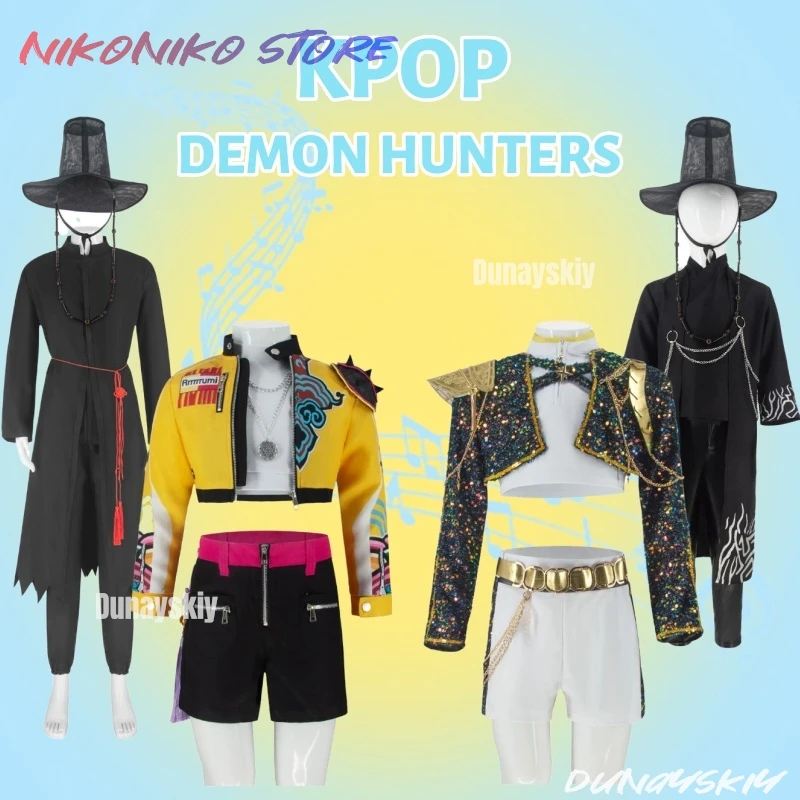 Kpop Rumi Saja Boys Cosplay Stage Clothing Demon Hunter Disfraz Black Fantasia Costume 6 To 14 Years Halloween Carnival Party
Kpop Rumi Saja Boys Cosplay Stage Clothing Demon Hunter Disfraz Black Fantasia Costume 6 To 14 Years Halloween Carnival Party
