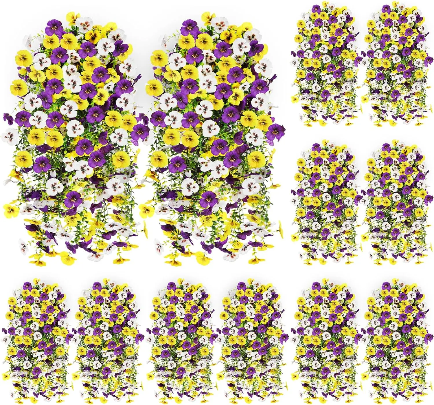 12 Pcs Artificial Hanging Pansy Flowers, 30 Inch Faux Pansies UV Resistant Plastic Hanging Plants for Outdoor Spring Sum
12 Pcs Artificial Hanging Pansy Flowers, 30 Inch Faux Pansies UV Resistant Plastic Hanging Plants for Outdoor Spring Sum