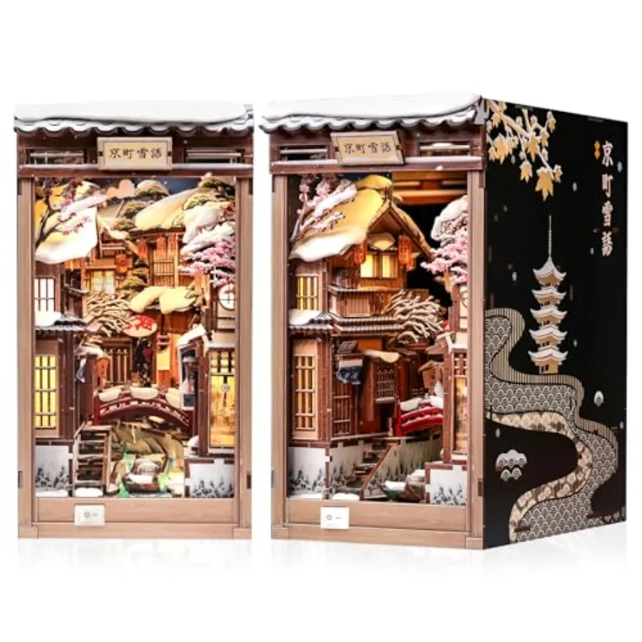 Book Nook Kit - Japanese Style DIY Miniature Winter House, Wood Paper, White Gray, LED Light Bookshelf Decor Alley Dollhouse fo
Book Nook Kit - Japanese Style DIY Miniature Winter House, Wood Paper, White Gray, LED Light Bookshelf Decor Alley Dollhouse fo