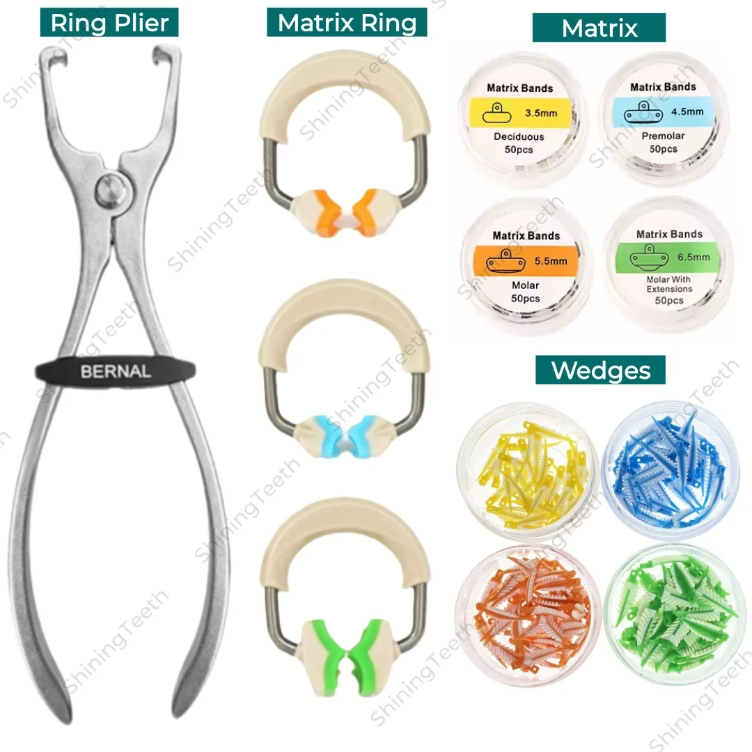 Dental Matrix Bands Kit NITI Metal Matrice Clamp Ring Fit Palodent Dental Sectional Contoured Matrix Interdental Composite Wedge
Dental Matrix Bands Kit NITI Metal Matrice Clamp Ring Fit Palodent Dental Sectional Contoured Matrix Interdental Composite Wedge