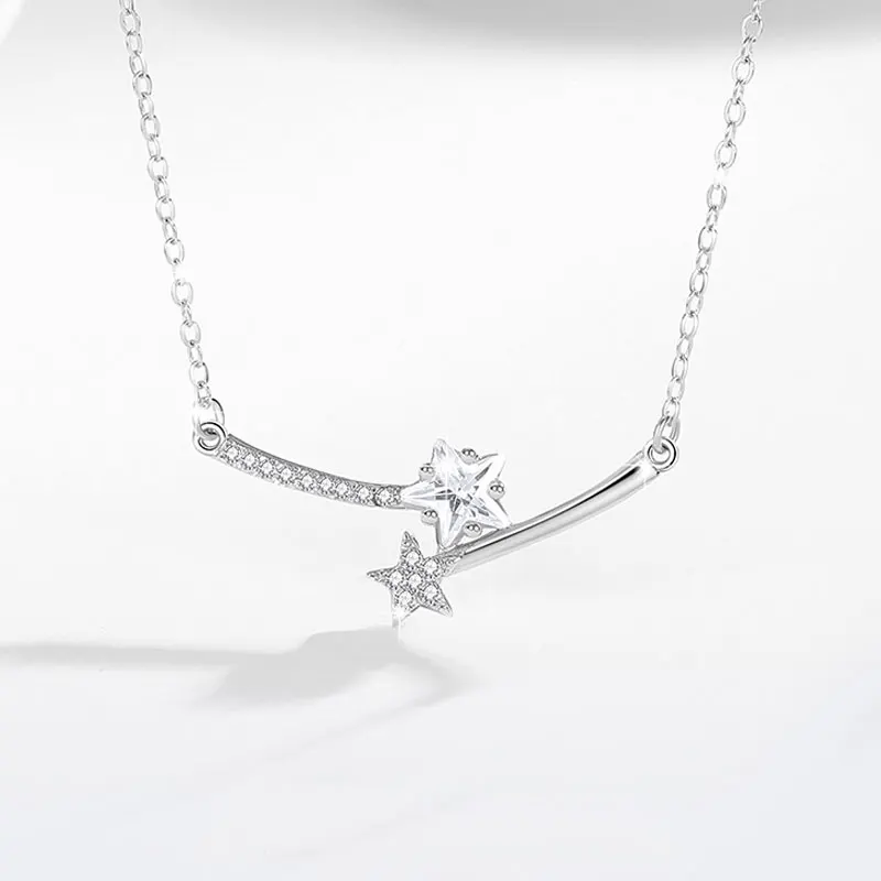 925 Sterling Silver Meteor Stars Pendant For Women Adjustable Collarbone necklace Birthday Party Accessories Gifts
925 Sterling Silver Meteor Stars Pendant For Women Adjustable Collarbone necklace Birthday Party Accessories Gifts