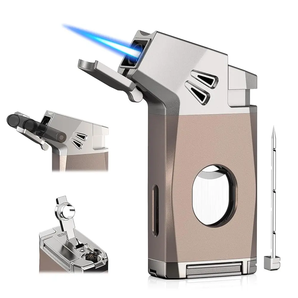 Ailexpress Recommendation - 5-in-1 Torch Lighter with Straight Cutter, Punch, Holder, Draw Enhancer Tool, Adjustable Jet Flame,
Ailexpress Recommendation - 5-in-1 Torch Lighter with Straight Cutter, Punch, Holder, Draw Enhancer Tool, Adjustable Jet Flame,