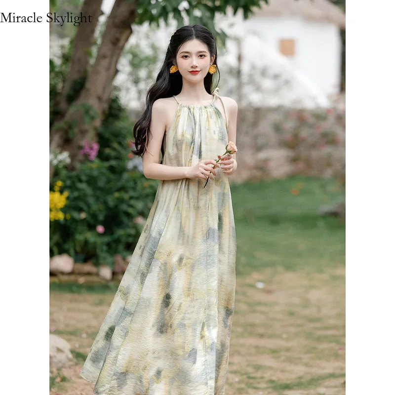 Loose SleevelessOff The ShoulderHalo DyedHanging Neck DressSummer Lazy StyleCasual Vacation Small StatureKnee
Loose SleevelessOff The ShoulderHalo DyedHanging Neck DressSummer Lazy StyleCasual Vacation Small StatureKnee