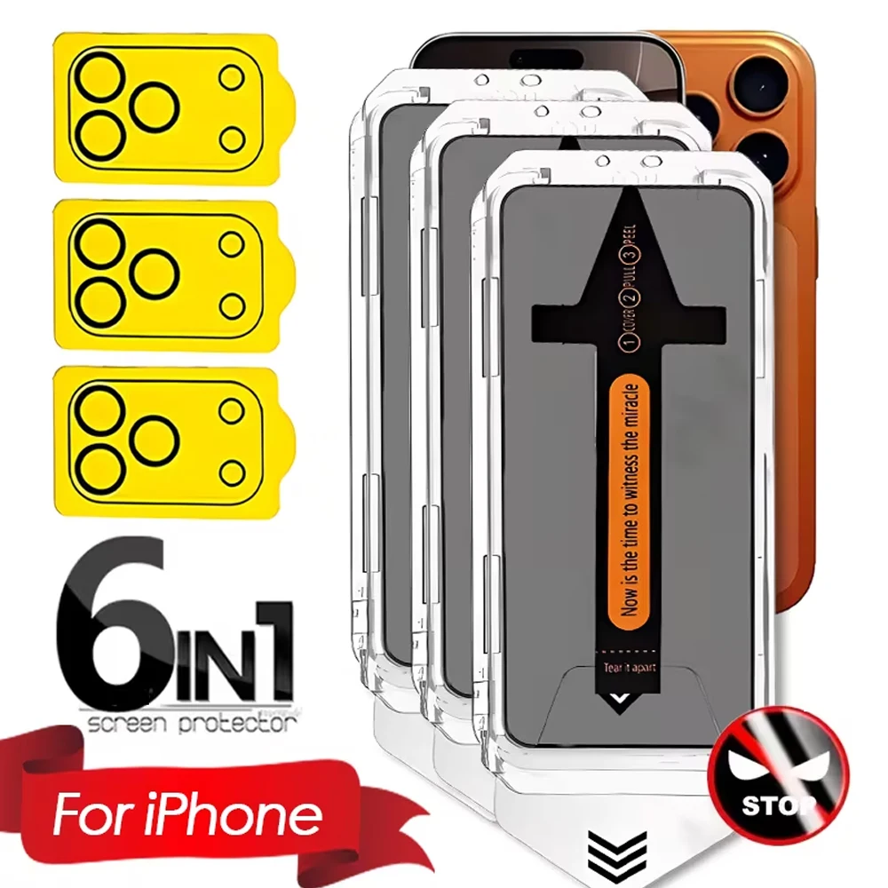 6 IN 1 Anti-peeping Screen Protectors Hard Case & Lens films For iPhone 17 Pro Max Air 16 15 14 13 12 11 16 Plus For iPhone 17
6 IN 1 Anti-peeping Screen Protectors Hard Case & Lens films For iPhone 17 Pro Max Air 16 15 14 13 12 11 16 Plus For iPhone 17