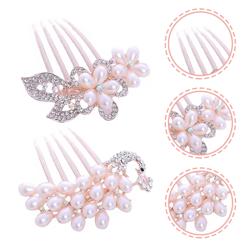 2pcs Pearl Hair Comb Flower Rhinestone Insert Bridal Wedding Headdress Side Hair Comb For Women Girls Styling Accessories
2pcs Pearl Hair Comb Flower Rhinestone Insert Bridal Wedding Headdress Side Hair Comb For Women Girls Styling Accessories