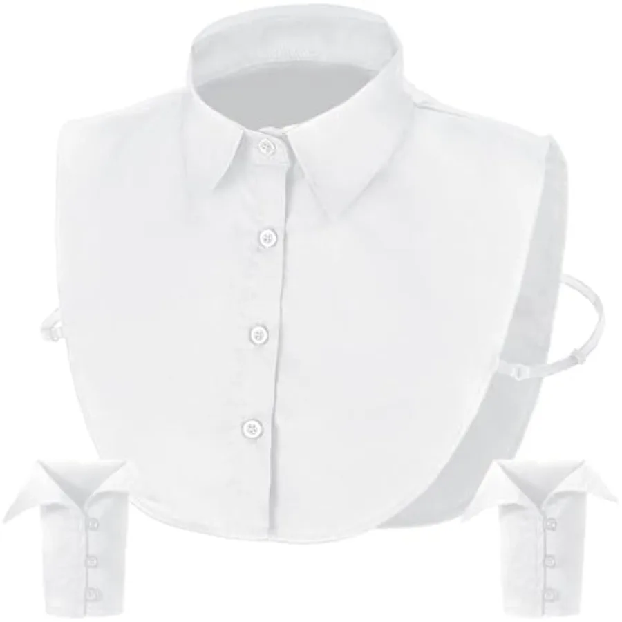 Shyyween 3 Pack Dickey Collar for Women Detachable Fake Collar for Shirts with Cuffs Half False Blouse Dickey
Shyyween 3 Pack Dickey Collar for Women Detachable Fake Collar for Shirts with Cuffs Half False Blouse Dickey