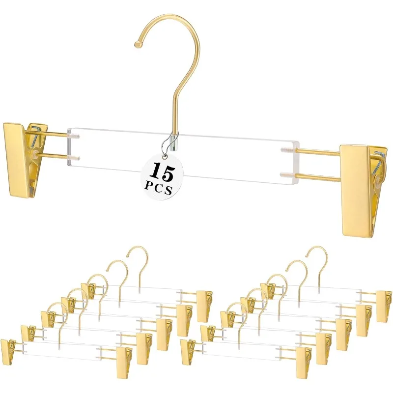 Besser 15 Pack Gold Clear Hangers,Acrylic Clothes Hangers,Skirt Dress Hanger with Gold Clips,Pants Hangers for Closet Storage
Besser 15 Pack Gold Clear Hangers,Acrylic Clothes Hangers,Skirt Dress Hanger with Gold Clips,Pants Hangers for Closet Storage