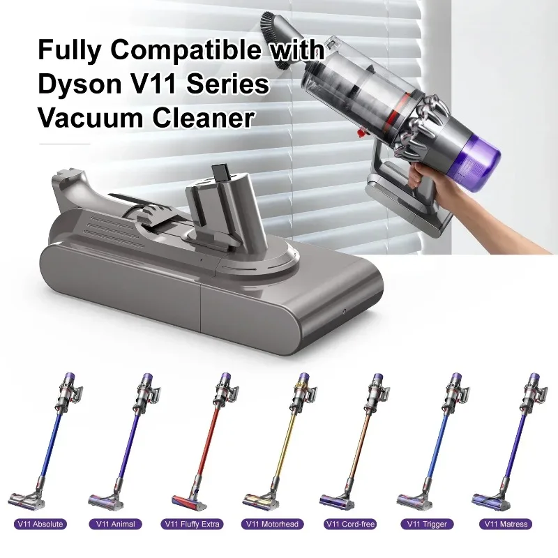 Для сменных литий-ионных аккумуляторов Dyson V11/SV15, совместимых с пылесосами V15 и V11 Absolute, V11 Animal, V11 Fluffy
Для сменных литий-ионных аккумуляторов Dyson V11/SV15, совместимых с пылесосами V15 и V11 Absolute, V11 Animal, V11 Fluffy