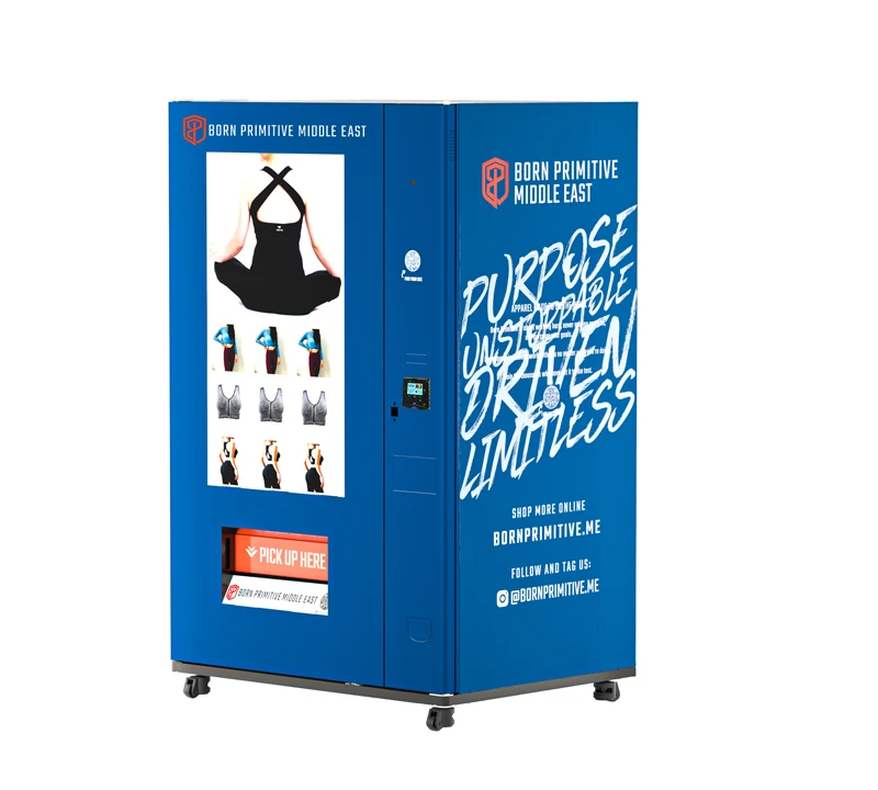 Electronic Big Touch Screen Clothes vending machine Automatic Clothing Vending Machine with Advertising Screen
Electronic Big Touch Screen Clothes vending machine Automatic Clothing Vending Machine with Advertising Screen