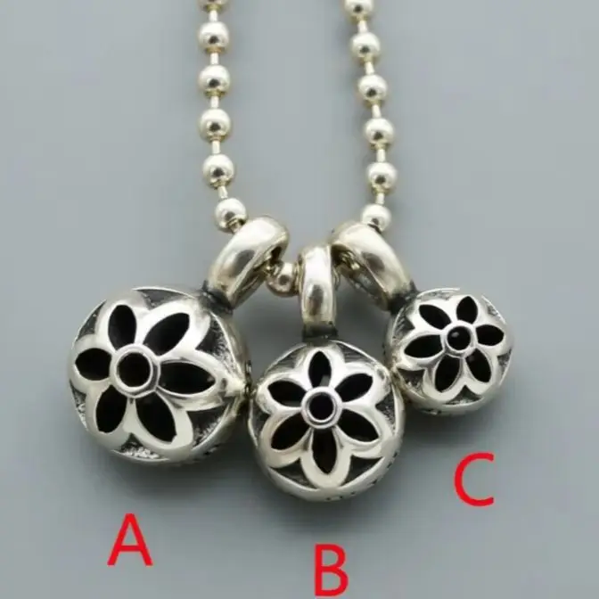 European and American trendsetters s925 pure silver design retro cherry blossom series round bead pendant women's necklace penda
European and American trendsetters s925 pure silver design retro cherry blossom series round bead pendant women's necklace penda