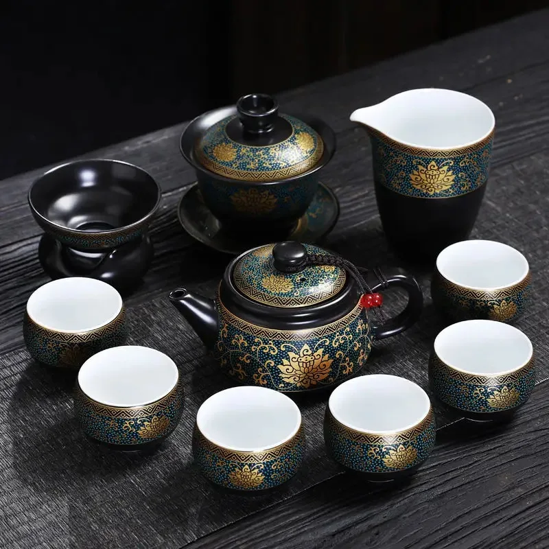 Chinese Style Kung Fu Ceramic Teapot, Teacups, Jug and Filter Set, Hand-Grap Pot, Drinkware Gaiwan, High Quality, Elegant Black
Chinese Style Kung Fu Ceramic Teapot, Teacups, Jug and Filter Set, Hand-Grap Pot, Drinkware Gaiwan, High Quality, Elegant Black