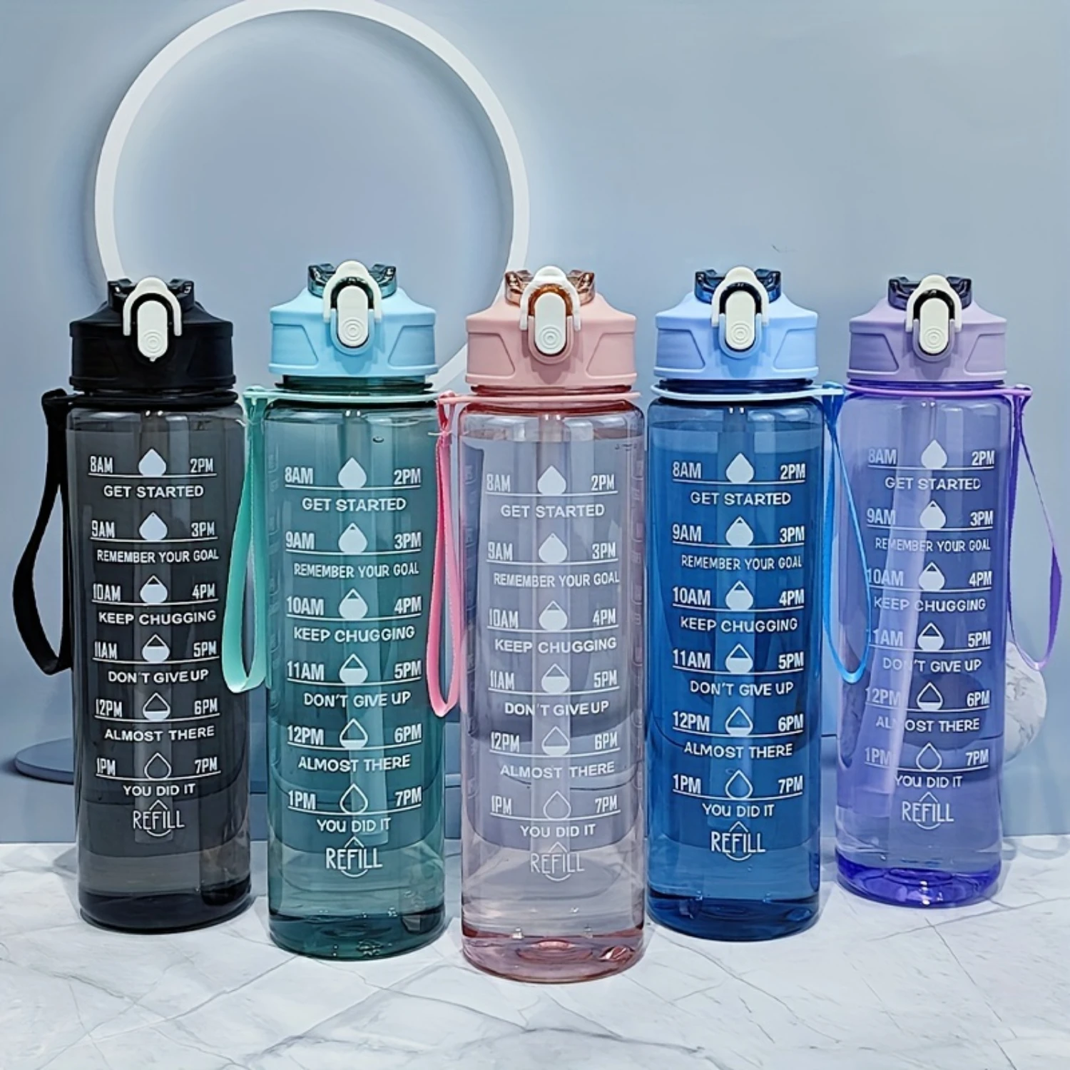25.36oz, Large Capacity Water Cup With Time Scale, Sports Water Bottle With Strap, Suitable For Outdoor Camping Travel
25.36oz, Large Capacity Water Cup With Time Scale, Sports Water Bottle With Strap, Suitable For Outdoor Camping Travel