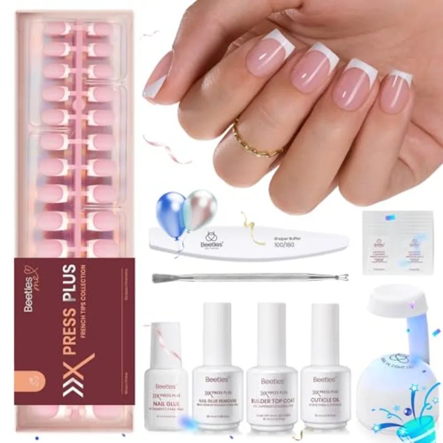 Beetles Press On Nail Kit-Short Square French Tip Press On Nails, 150Pcs Pink French Nail Tips with Nail Glue and Remover Build
Beetles Press On Nail Kit-Short Square French Tip Press On Nails, 150Pcs Pink French Nail Tips with Nail Glue and Remover Build