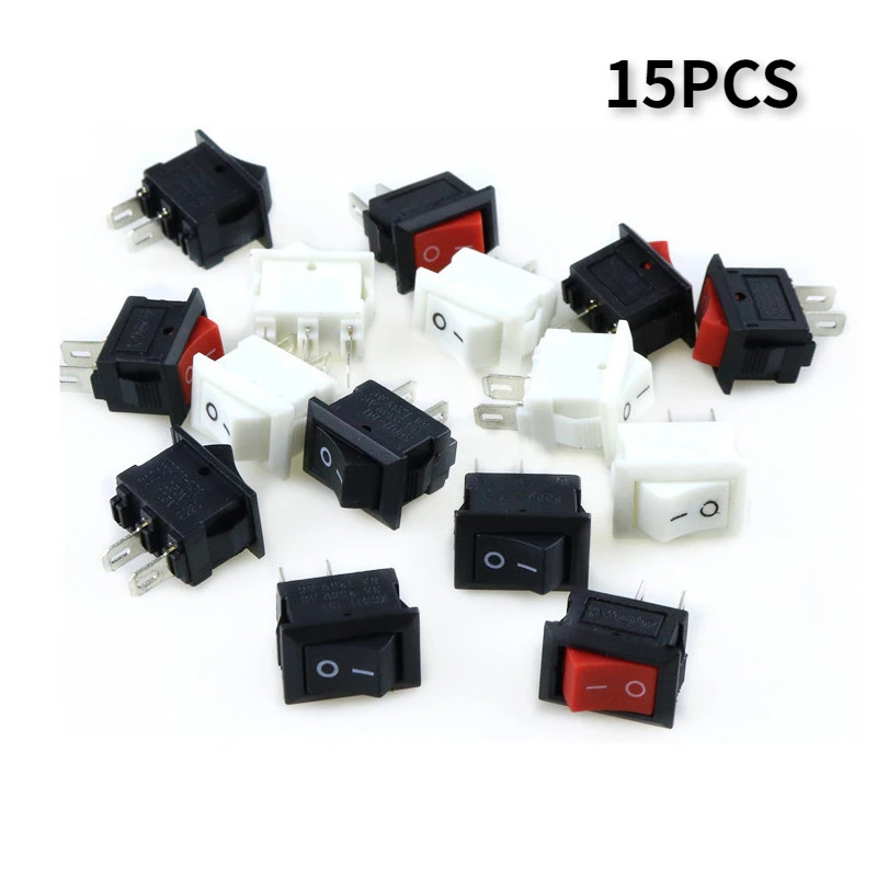 15pcs Mini Rocker Switch SPST Black and Red Snap in Switches Button AC 250V 3A / 125V 6A 2 Pin I/O 10*15mm On-off Switch Rocker
15pcs Mini Rocker Switch SPST Black and Red Snap in Switches Button AC 250V 3A / 125V 6A 2 Pin I/O 10*15mm On-off Switch Rocker