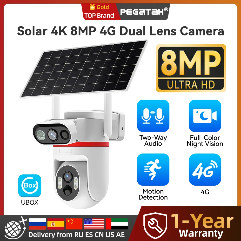 Солнечная 4K 8MP 4G с SIM-камерой наблюдения, двойной объектив, автоматическое обнаружение человека, двойной PIR UBox, наружная безопасность, PTZ IP-камеры видеонаблюдения
Солнечная 4K 8MP 4G с SIM-камерой наблюдения, двойной объектив, автоматическое обнаружение человека, двойной PIR UBox, наружная безопасность, PTZ IP-камеры видеонаблюдения