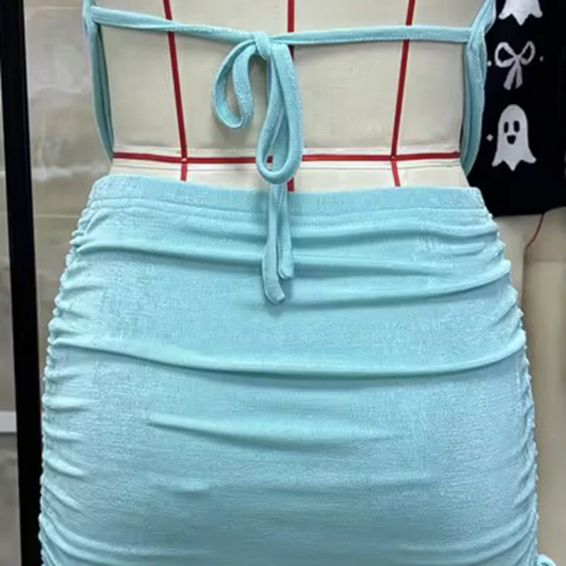 Women'S Skirt Set Solid Color Backless Halter Neck Tops With Skirt For Beach Vacation Summer Party Daily Wear Streetwear
Women'S Skirt Set Solid Color Backless Halter Neck Tops With Skirt For Beach Vacation Summer Party Daily Wear Streetwear