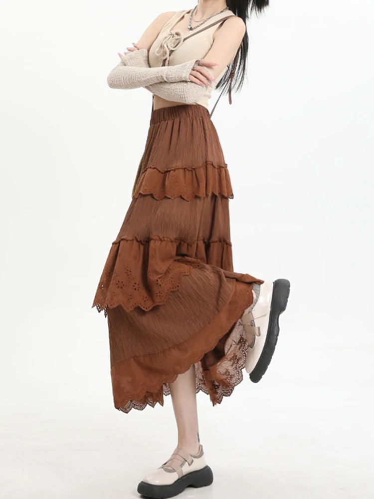 Korean Fashion Long Skirt for Women High Waist Flounced Edge Patchwork Pleated Skirts Autumn Casual Ladies Skirt Dropshipping
Korean Fashion Long Skirt for Women High Waist Flounced Edge Patchwork Pleated Skirts Autumn Casual Ladies Skirt Dropshipping