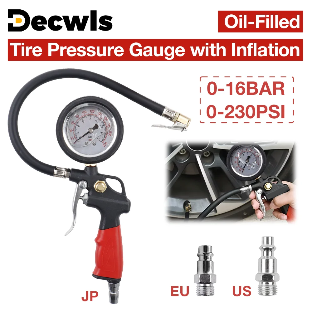 0-16bar/230psi Oil-Immersed Tire Pressure Gun Automotive Tire Pressure Monitoring Inflation Tool Tire Pressure Measurement Gauge
0-16bar/230psi Oil-Immersed Tire Pressure Gun Automotive Tire Pressure Monitoring Inflation Tool Tire Pressure Measurement Gauge