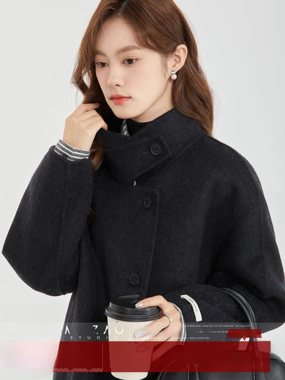 MoZaic Women's ort Woolen Coat Stand Collar Loose Double-Faced Camere Outerwear Autumn Winter New Sle Simple Commute
MoZaic Women's ort Woolen Coat Stand Collar Loose Double-Faced Camere Outerwear Autumn Winter New Sle Simple Commute