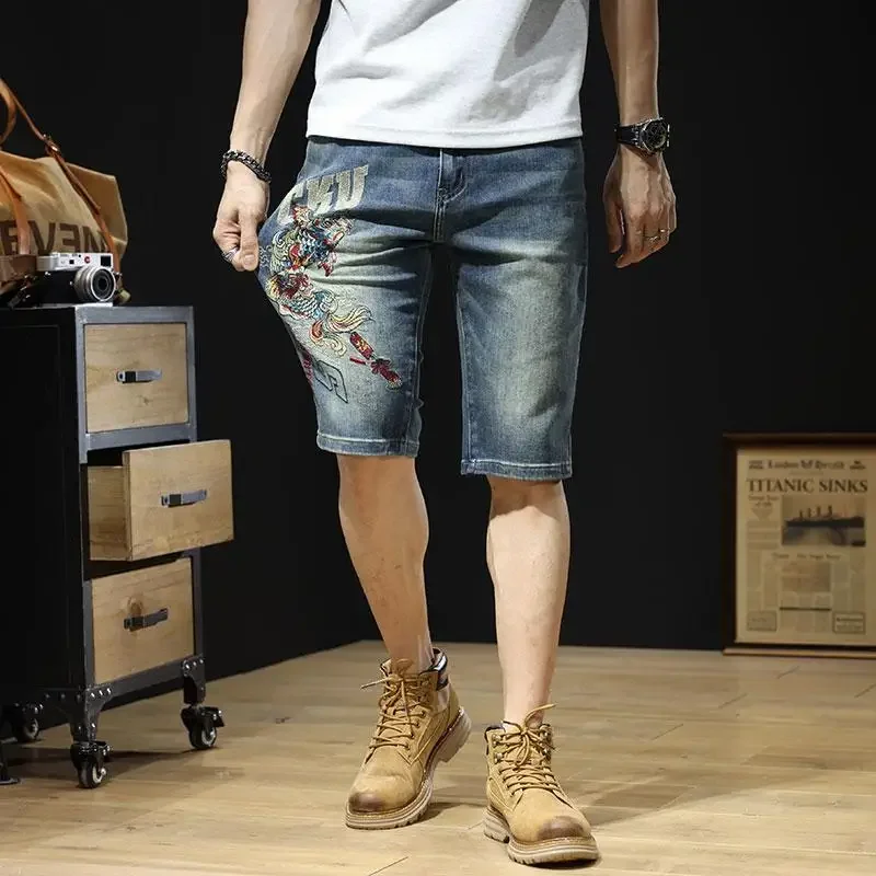 With Pockets Man Denim Shorts Short Jeans Pants for Men Slim Long Straight Bermuda Half Skinny Graphic Vintage Streetwear Rude
With Pockets Man Denim Shorts Short Jeans Pants for Men Slim Long Straight Bermuda Half Skinny Graphic Vintage Streetwear Rude