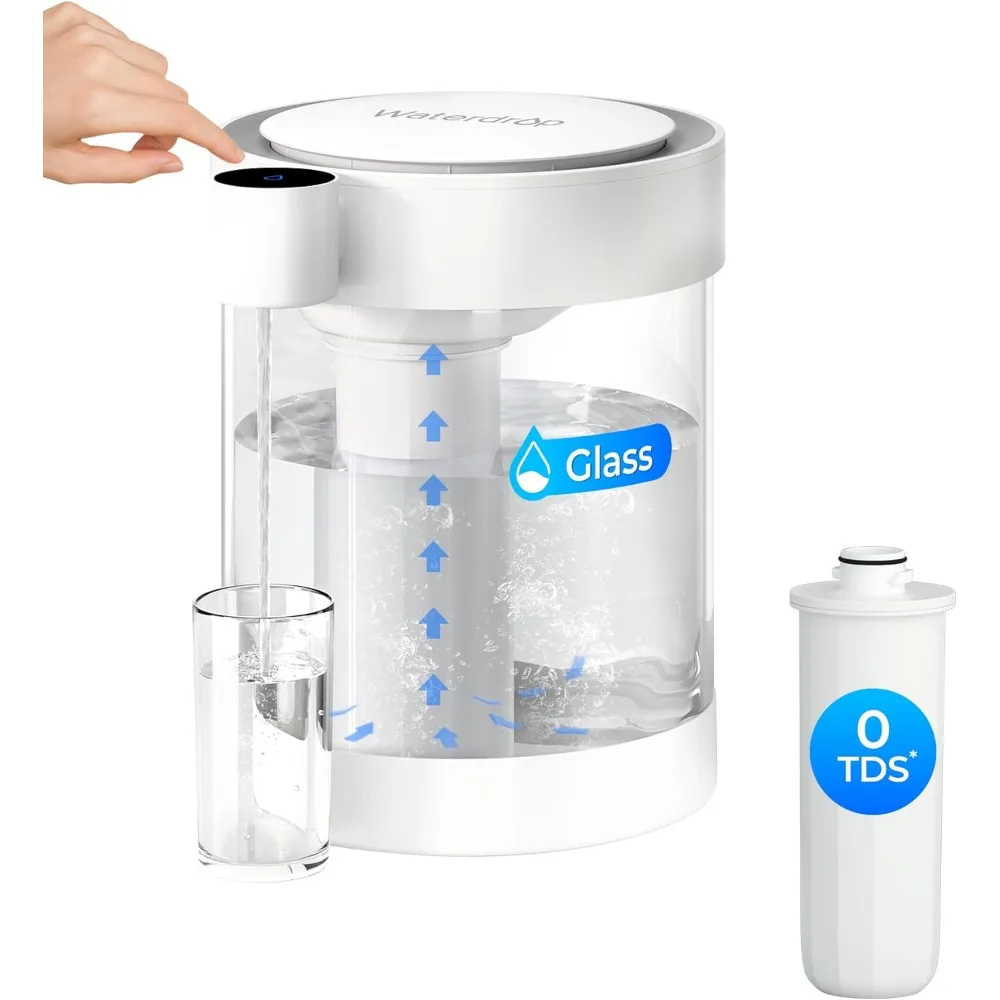 Glass Rechargeable Water Filter Dispenser, 4-Stage Zero TDS Electric Instant Pitcher
Glass Rechargeable Water Filter Dispenser, 4-Stage Zero TDS Electric Instant Pitcher
