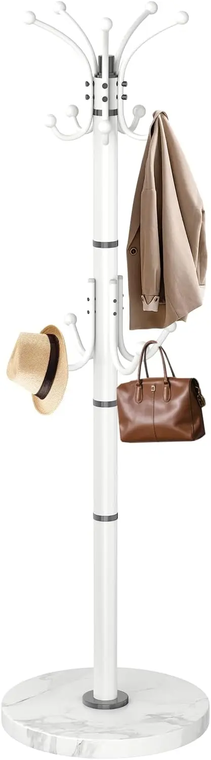 Modern Coat Rack Stand, 360° Rotary Metal Freestanding Coat Rack with Natural Marble Base, White Coat Racks and Coat Ha
Modern Coat Rack Stand, 360° Rotary Metal Freestanding Coat Rack with Natural Marble Base, White Coat Racks and Coat Ha