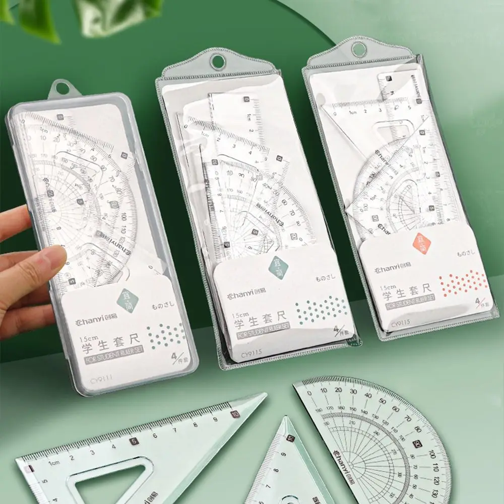 Simple Multifunctional Straight Triangle Ruler Protractor Set Transparent 4 in 1 Drawing Ruler INS Style Drafting Ruler School
Simple Multifunctional Straight Triangle Ruler Protractor Set Transparent 4 in 1 Drawing Ruler INS Style Drafting Ruler School
