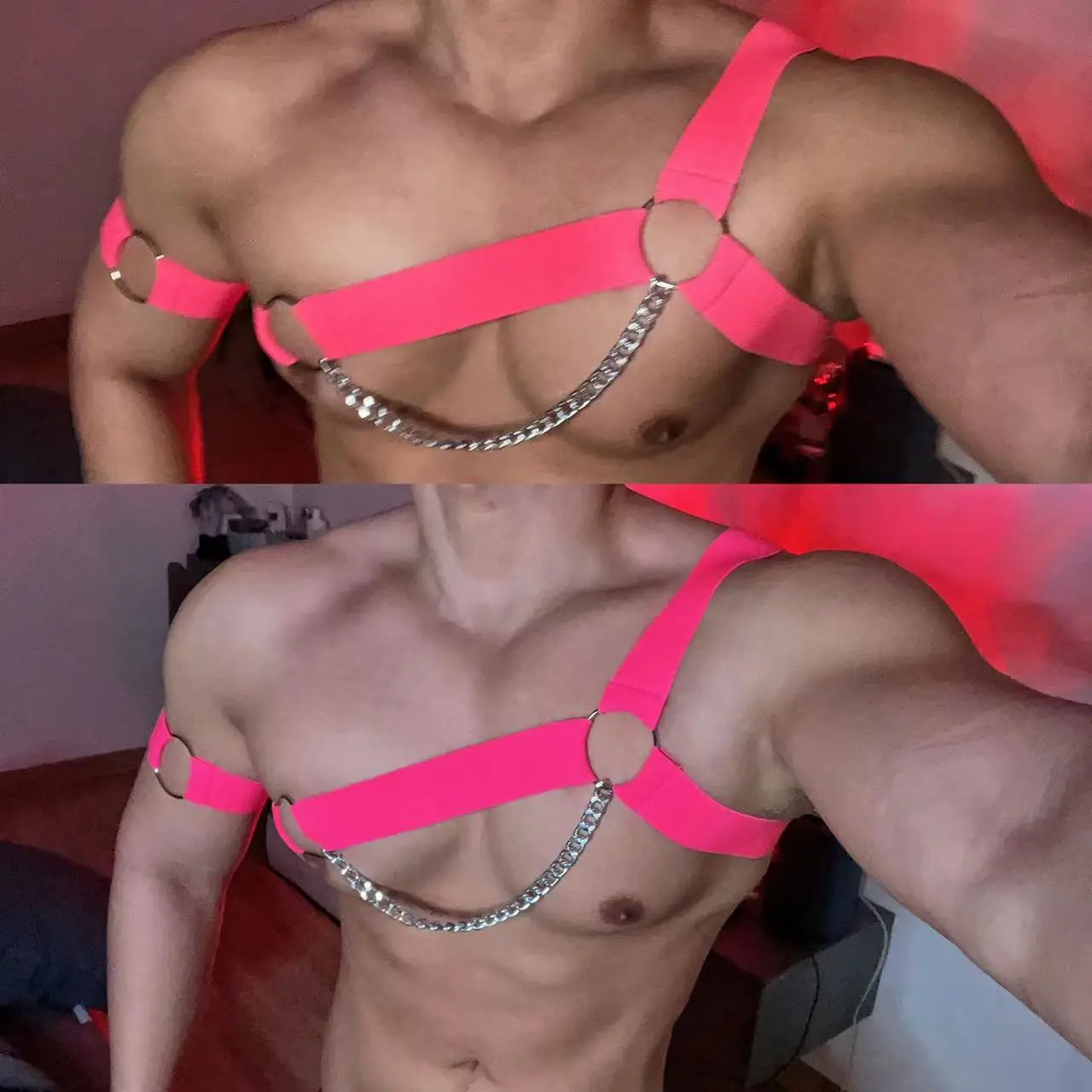 New Men's Pink Sexy Chest Strap One-piece Bandage gogo Costumes Nightclub Male singer dancer Stage show Party clubwear
New Men's Pink Sexy Chest Strap One-piece Bandage gogo Costumes Nightclub Male singer dancer Stage show Party clubwear
