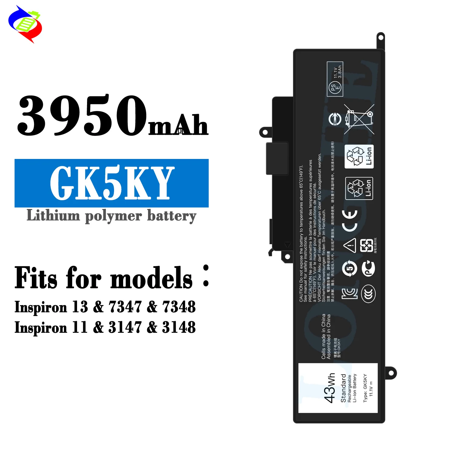 GK5KY Laptop Battery for Dell Inspiron 13 7000 7347 7348 7352 7353 7359 11 3147 3148 15 7558 Replacement Battery
GK5KY Laptop Battery for Dell Inspiron 13 7000 7347 7348 7352 7353 7359 11 3147 3148 15 7558 Replacement Battery