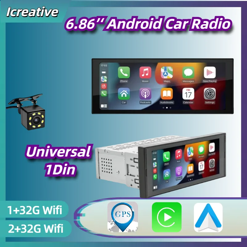 Android Car Radio 1Din Universal 6.86 Inch Multimedia Player Wireless Carplay Mirror Link Smart Autoradio FM Wifi Navigation GPS
Android Car Radio 1Din Universal 6.86 Inch Multimedia Player Wireless Carplay Mirror Link Smart Autoradio FM Wifi Navigation GPS